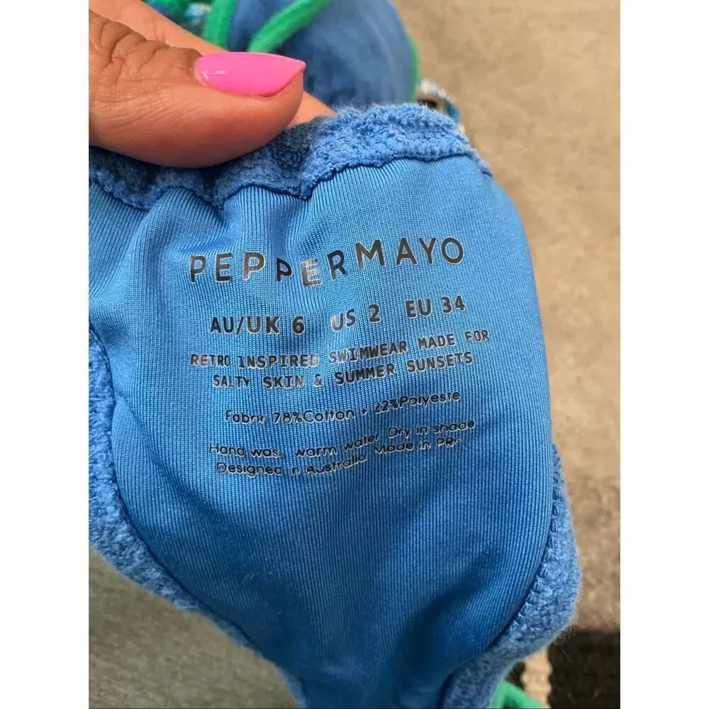Peppermayo Terry Bikini Set | Blue and Green size 2